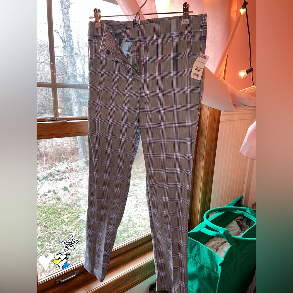 Women's work pants plaid brand new with tags